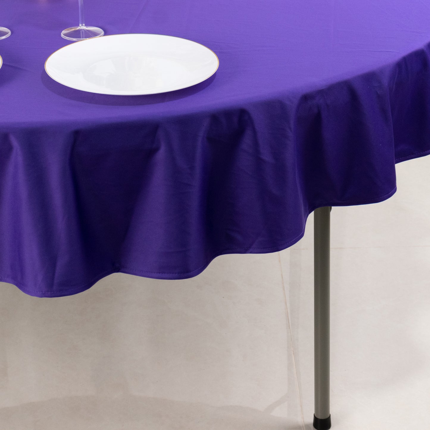 70" Purple Premium Scuba Wrinkle Free Round Tablecloth, Scuba Polyester Tablecloth