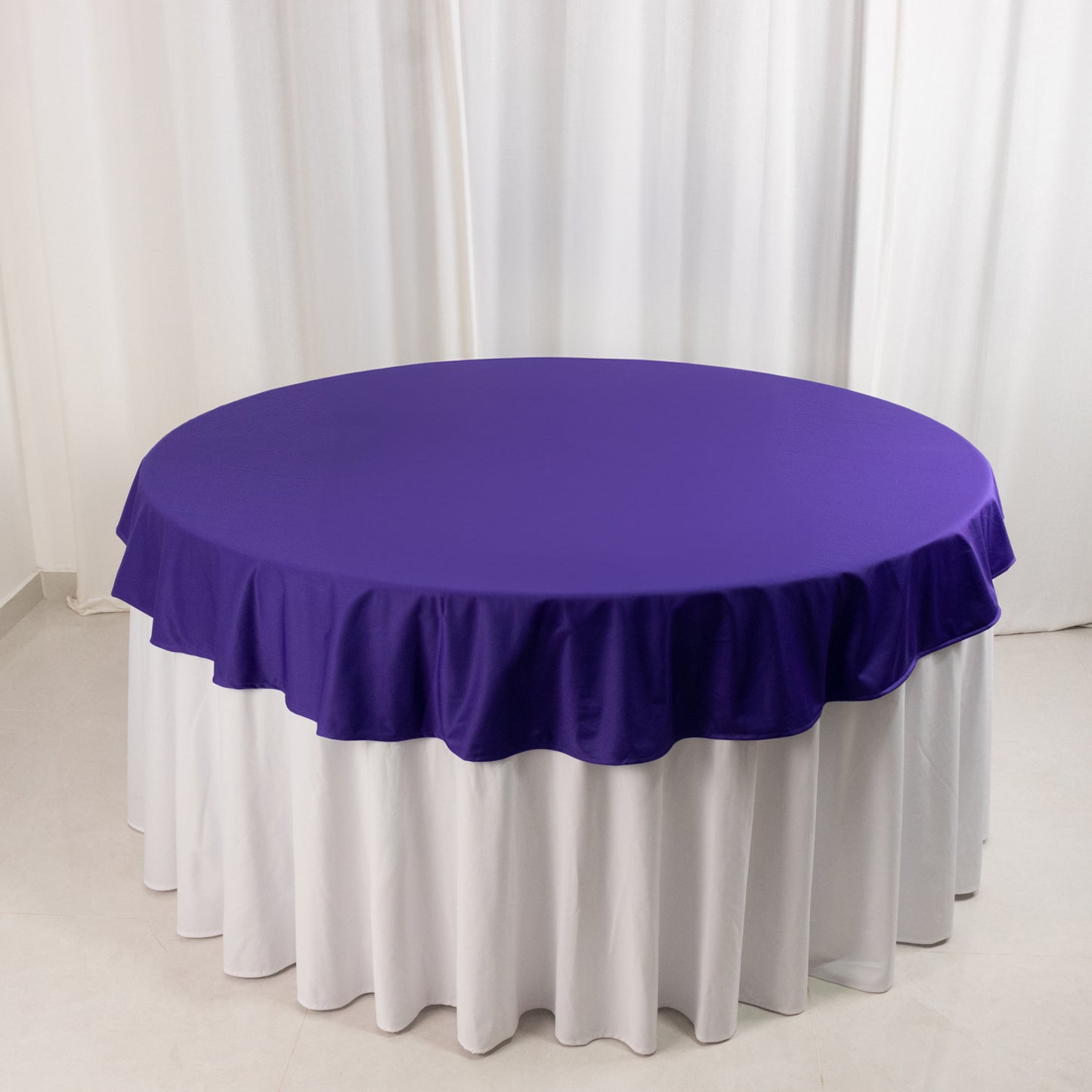 70" Purple Premium Scuba Wrinkle Free Round Tablecloth, Scuba Polyester Tablecloth