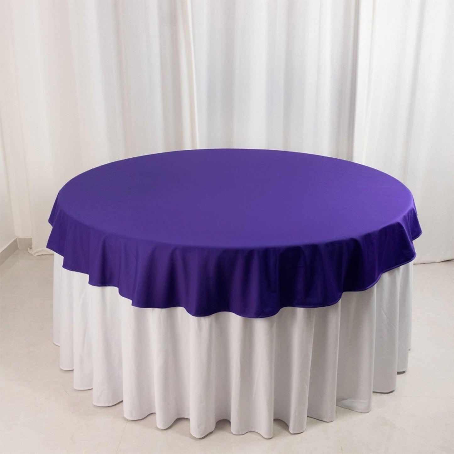 70" Purple Scuba Wrinkle Free Round Tablecloth, Scuba Polyester Tablecloth
