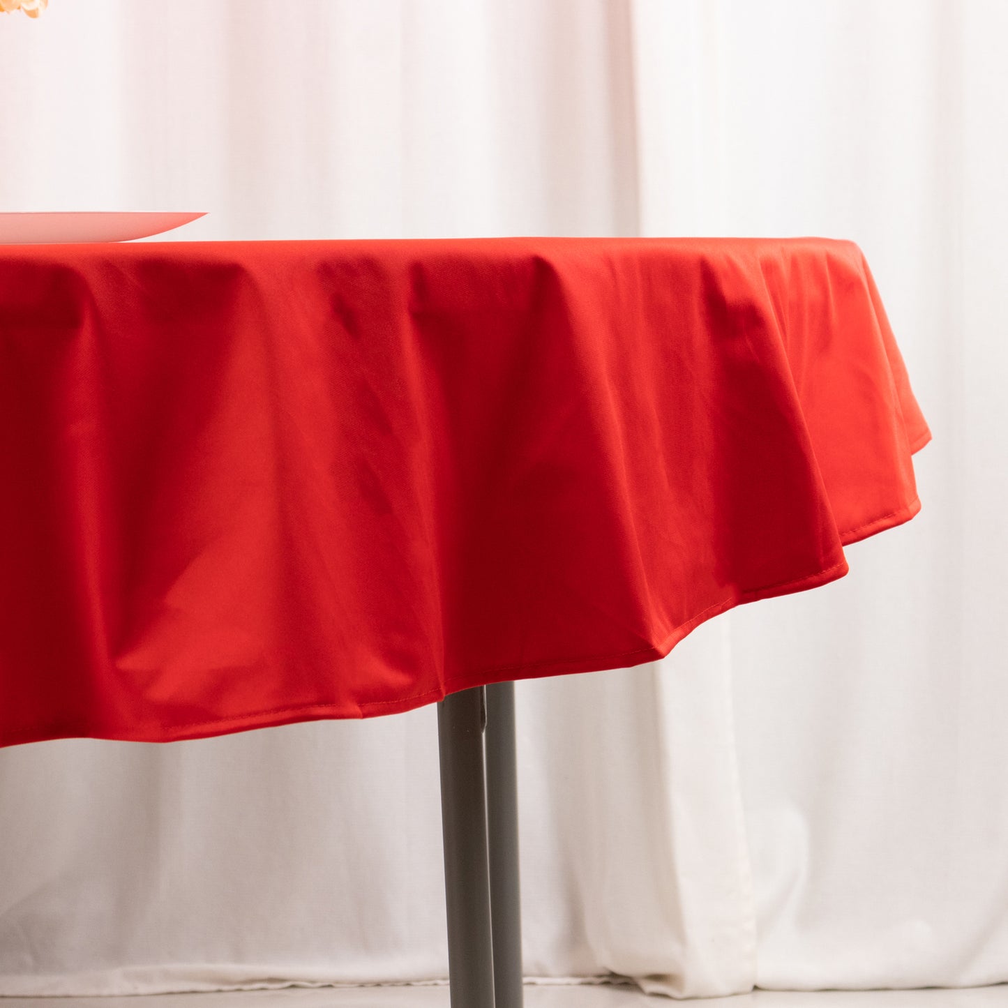 70" Red Premium Scuba Wrinkle Free Round Tablecloth, Scuba Polyester Tablecloth