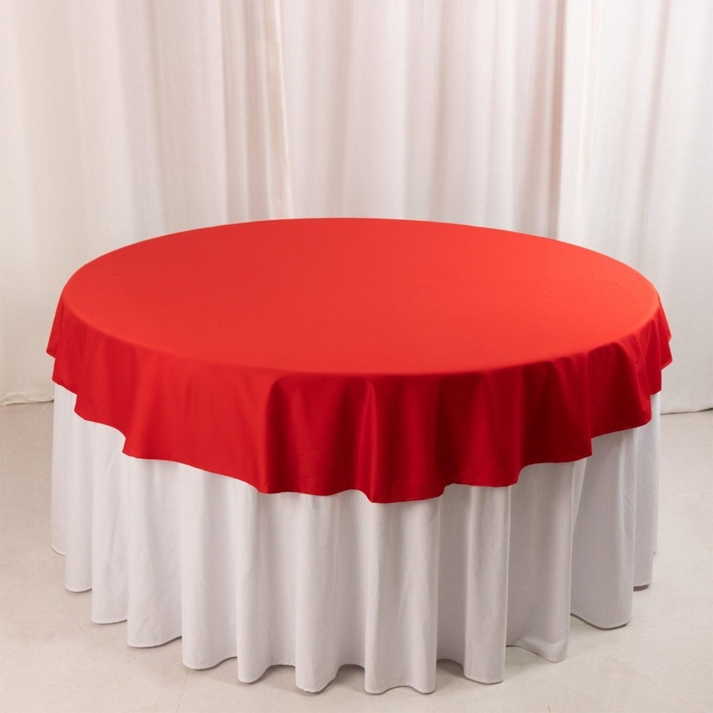 70" Red Scuba Wrinkle Free Round Tablecloth, Scuba Polyester Tablecloth