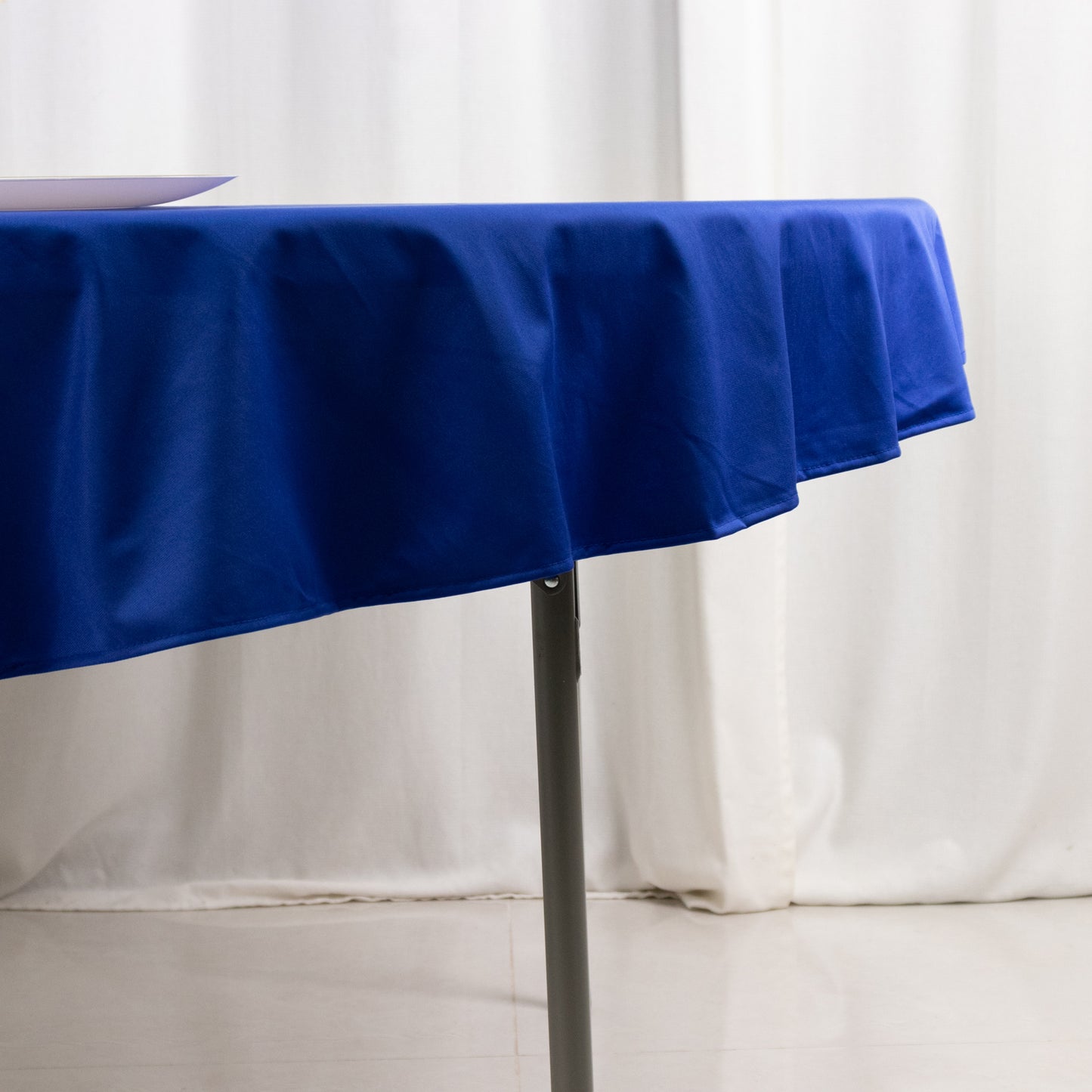 70" Royal Blue Premium Scuba Wrinkle Free Round Tablecloth, Scuba Polyester Tablecloth