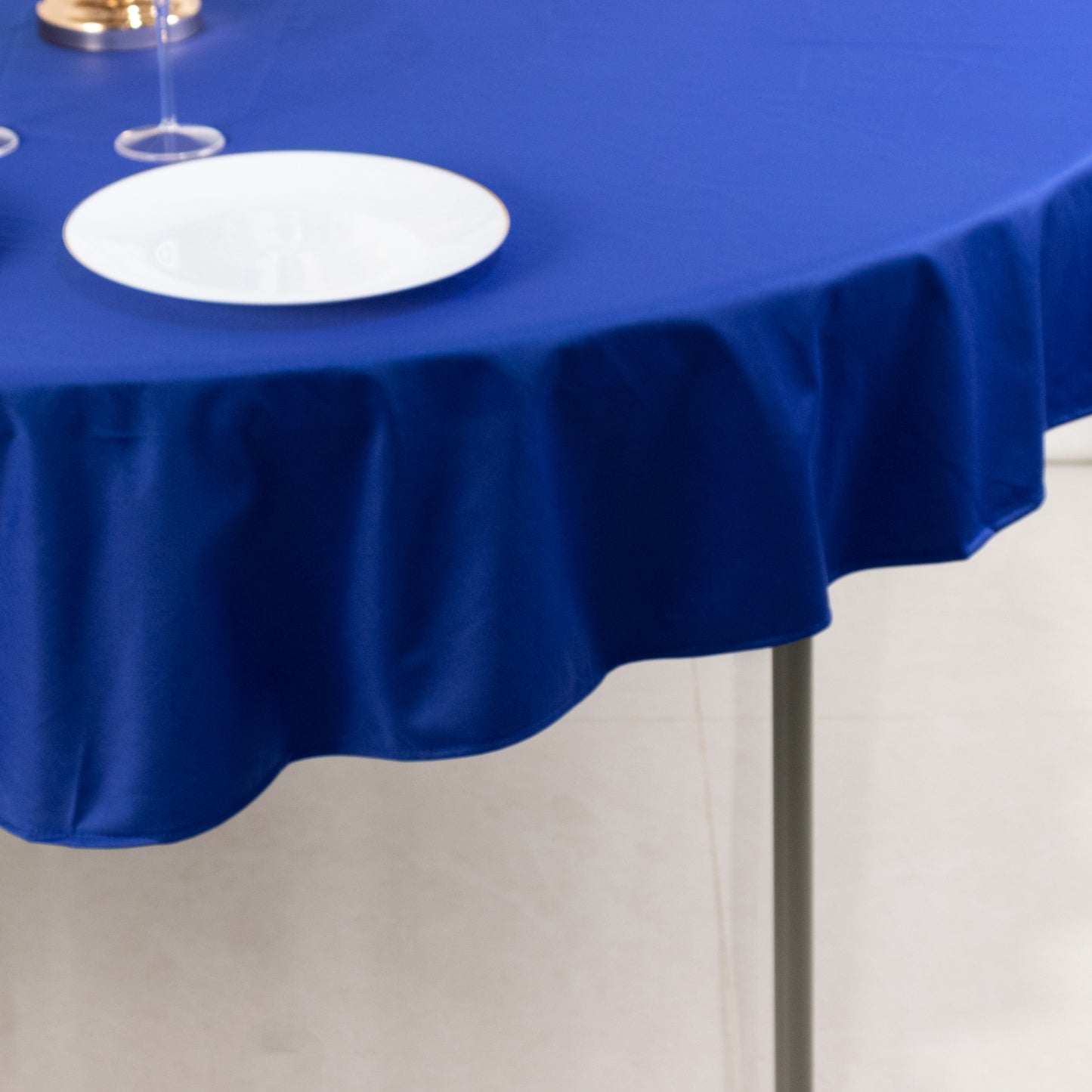 70" Royal Blue Premium Scuba Wrinkle Free Round Tablecloth, Scuba Polyester Tablecloth