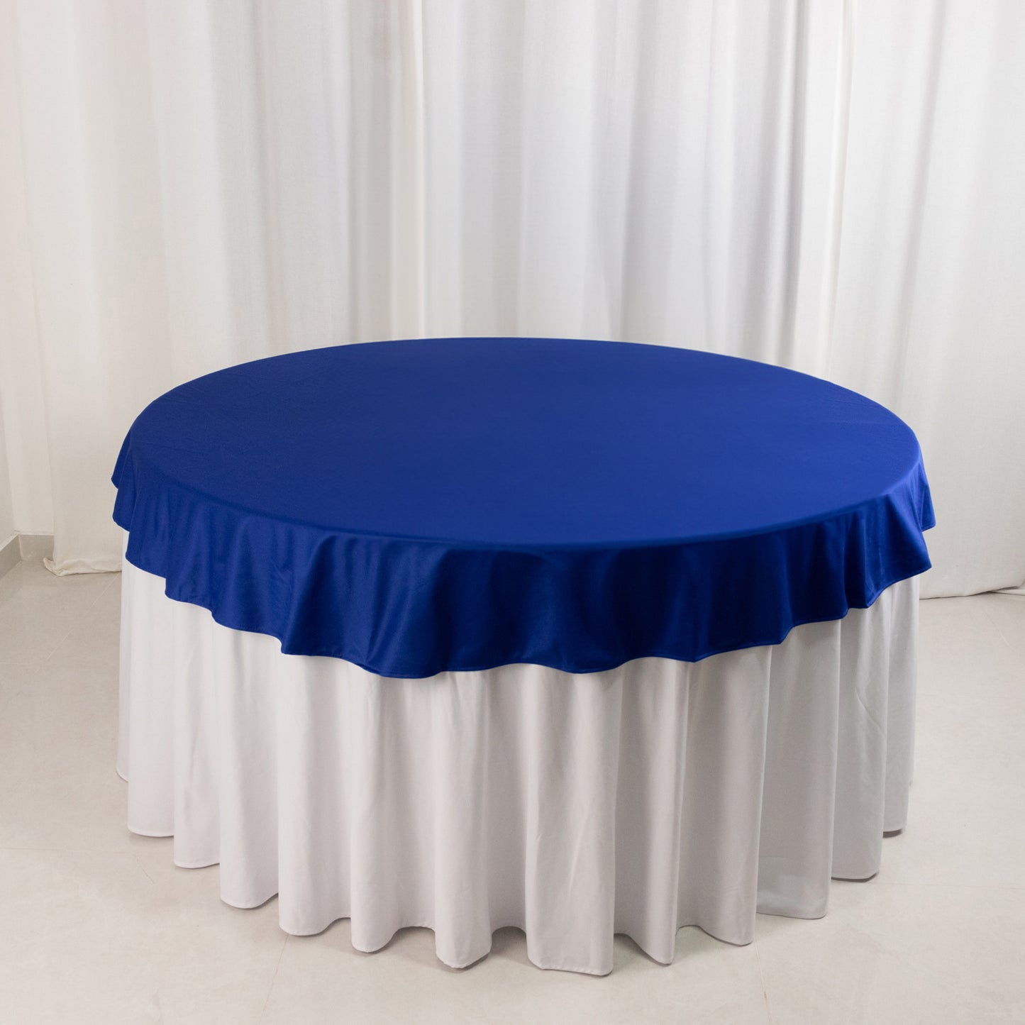 70" Royal Blue Premium Scuba Wrinkle Free Round Tablecloth, Scuba Polyester Tablecloth