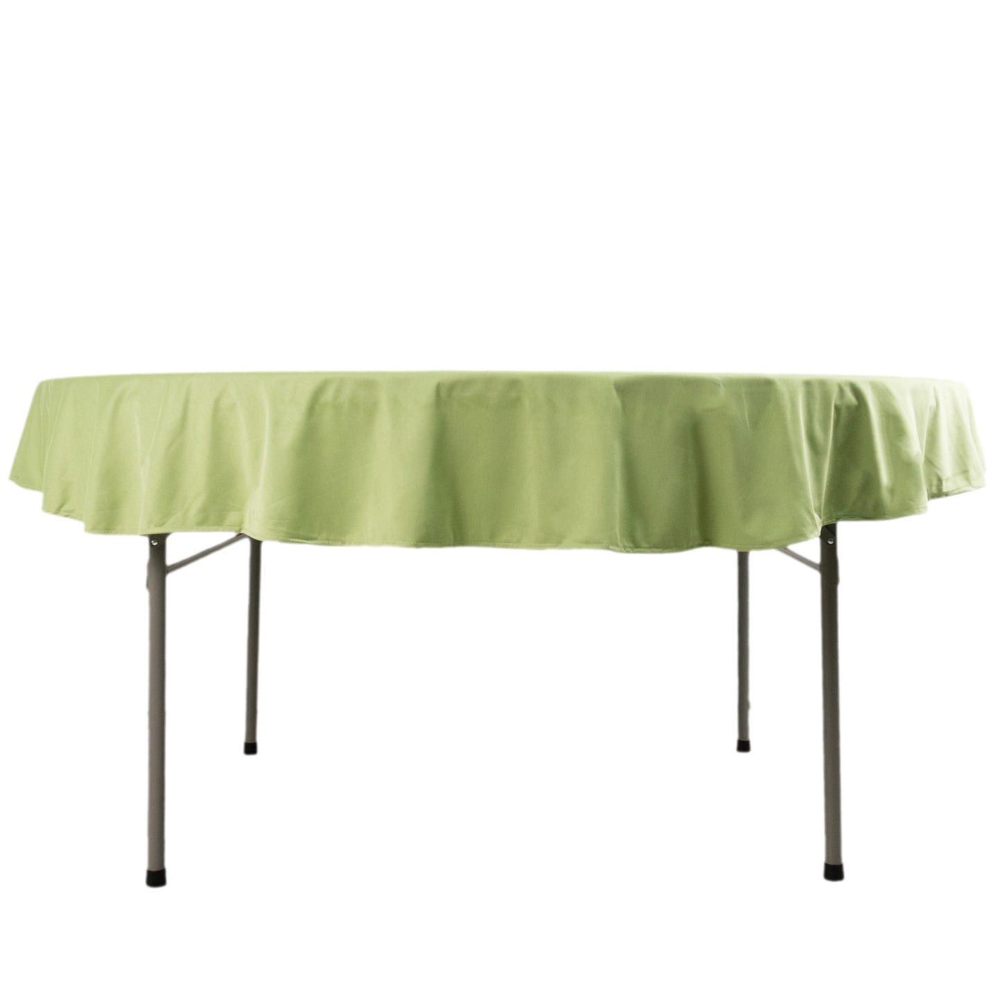 70" Sage Green Premium Scuba Wrinkle Free Round Tablecloth, Scuba Polyester Tablecloth