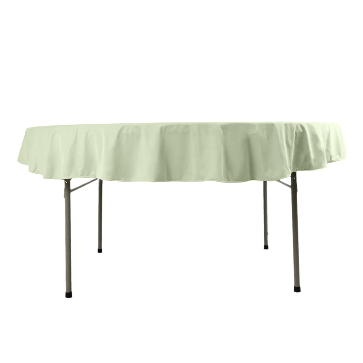 70" Sage Green Scuba Wrinkle Free Round Tablecloth, Scuba Polyester Tablecloth