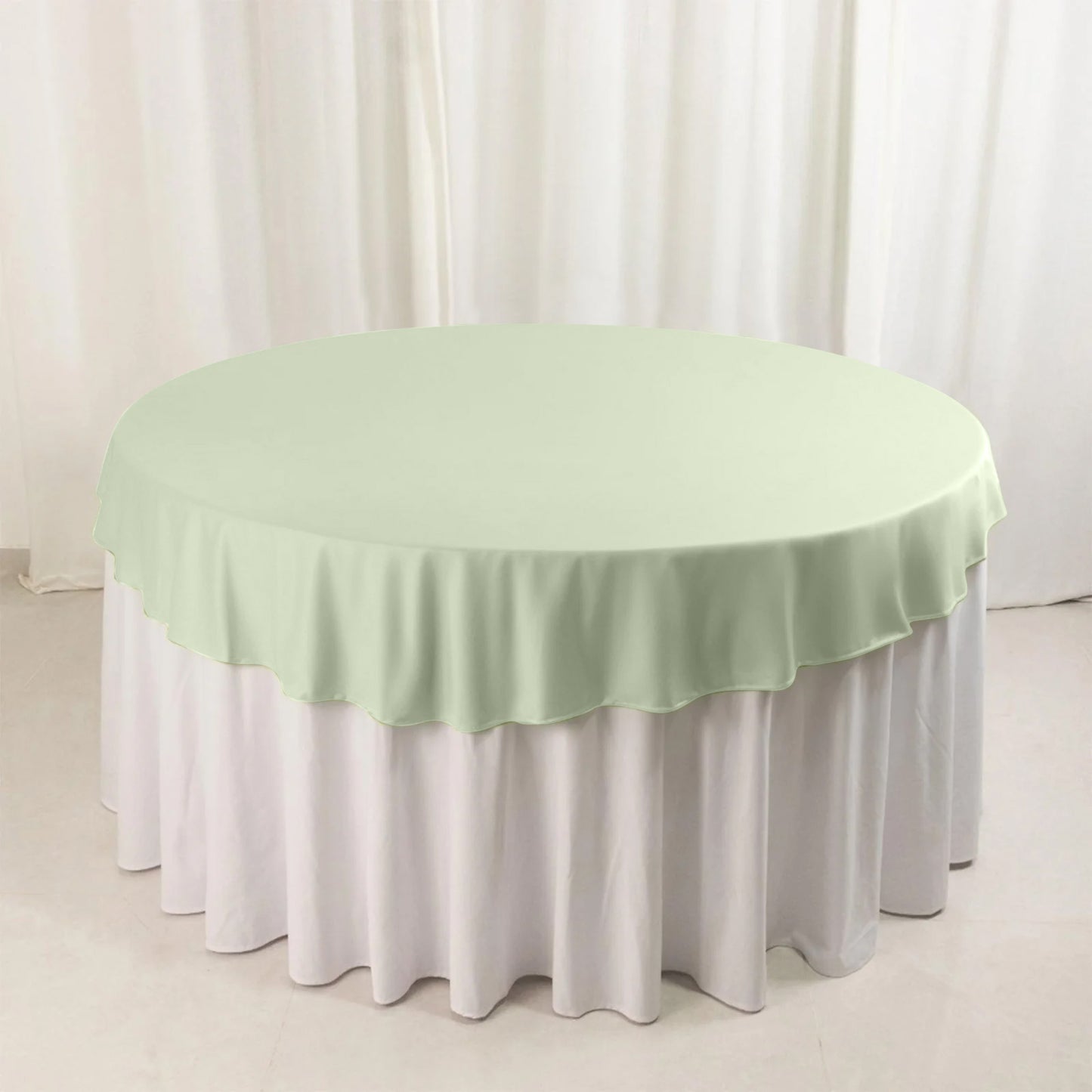 70" Sage Green Scuba Wrinkle Free Round Tablecloth, Scuba Polyester Tablecloth