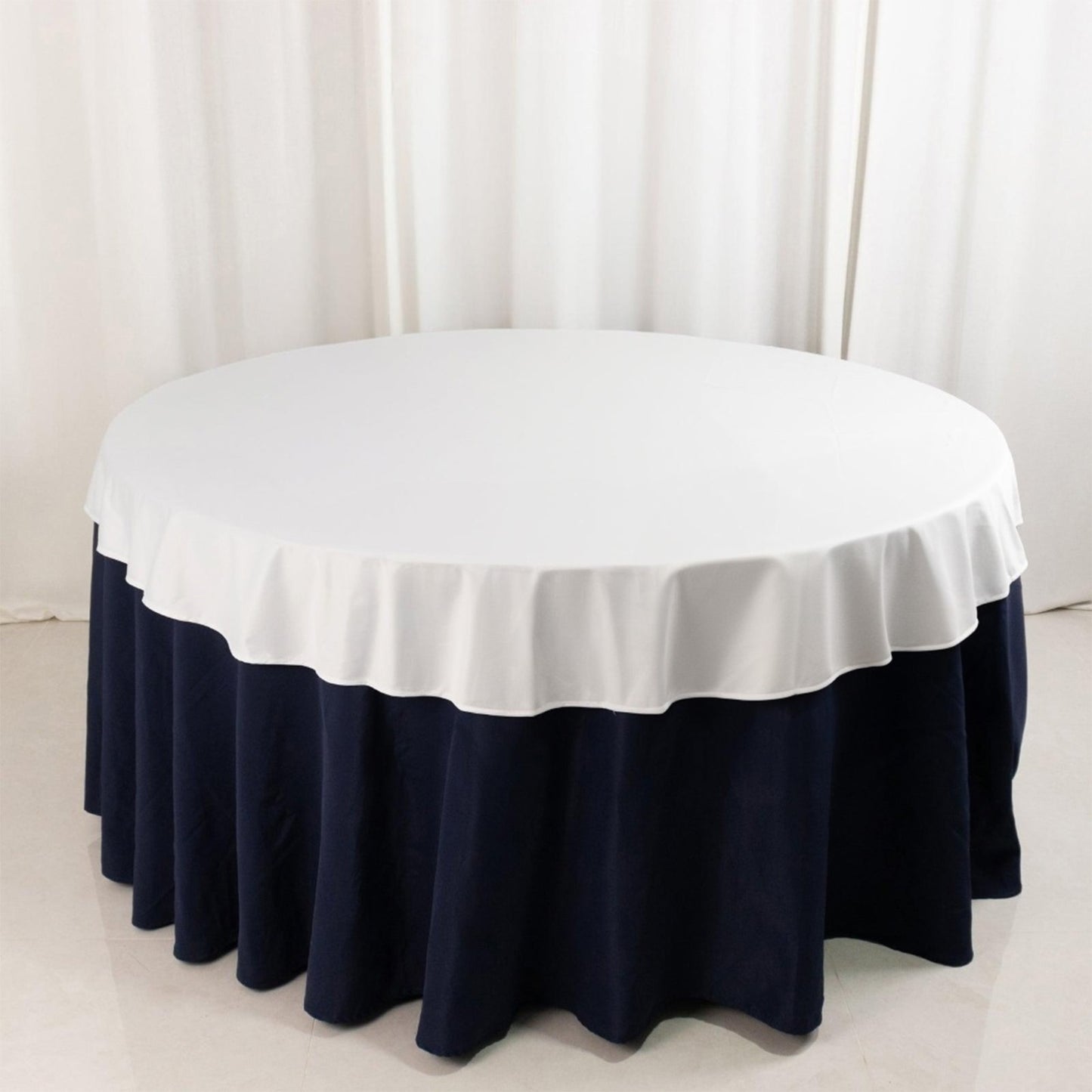 70" White Scuba Wrinkle Free Round Tablecloth, Scuba Polyester Tablecloth