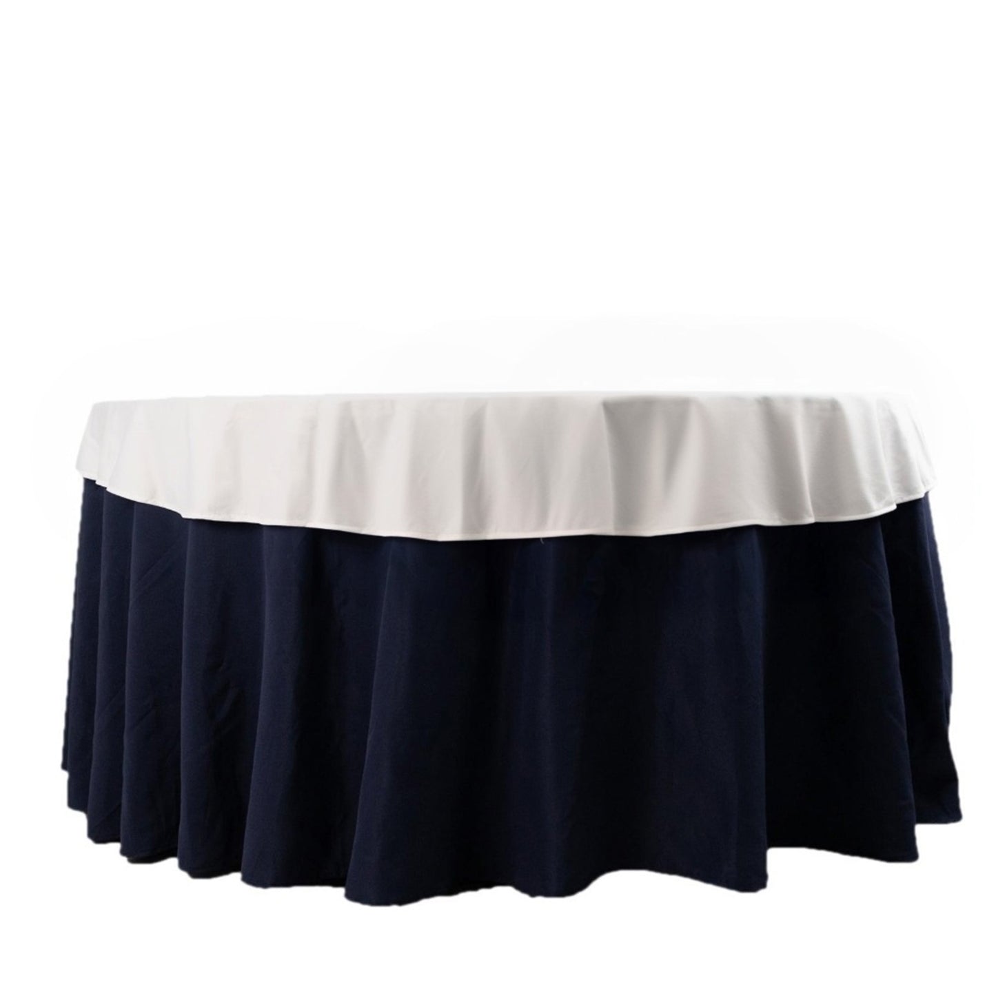 70" White Scuba Wrinkle Free Round Tablecloth, Scuba Polyester Tablecloth