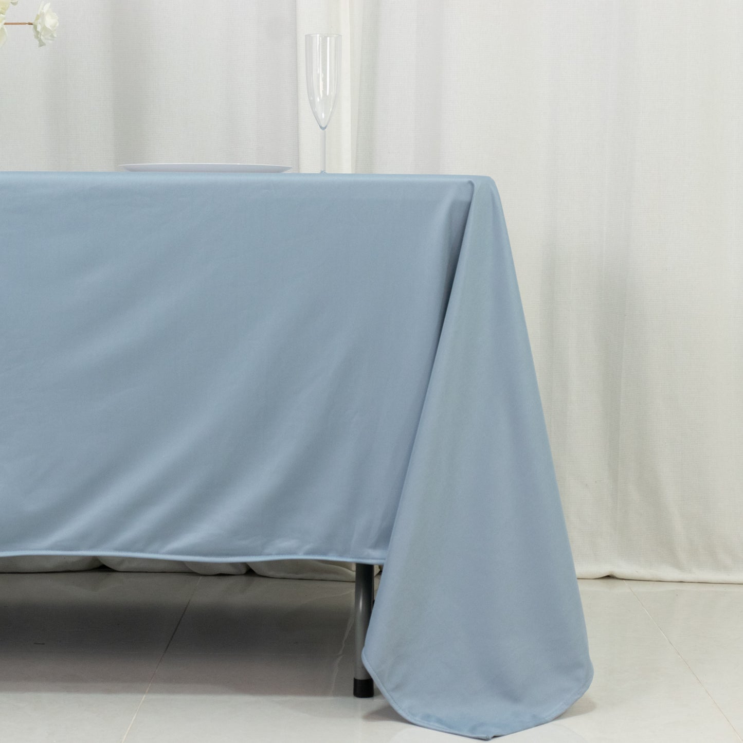 Scuba Rectangular 72"x120" Tablecloth Dusty Blue - Wrinkle Free & Stain Resistant Table Cover