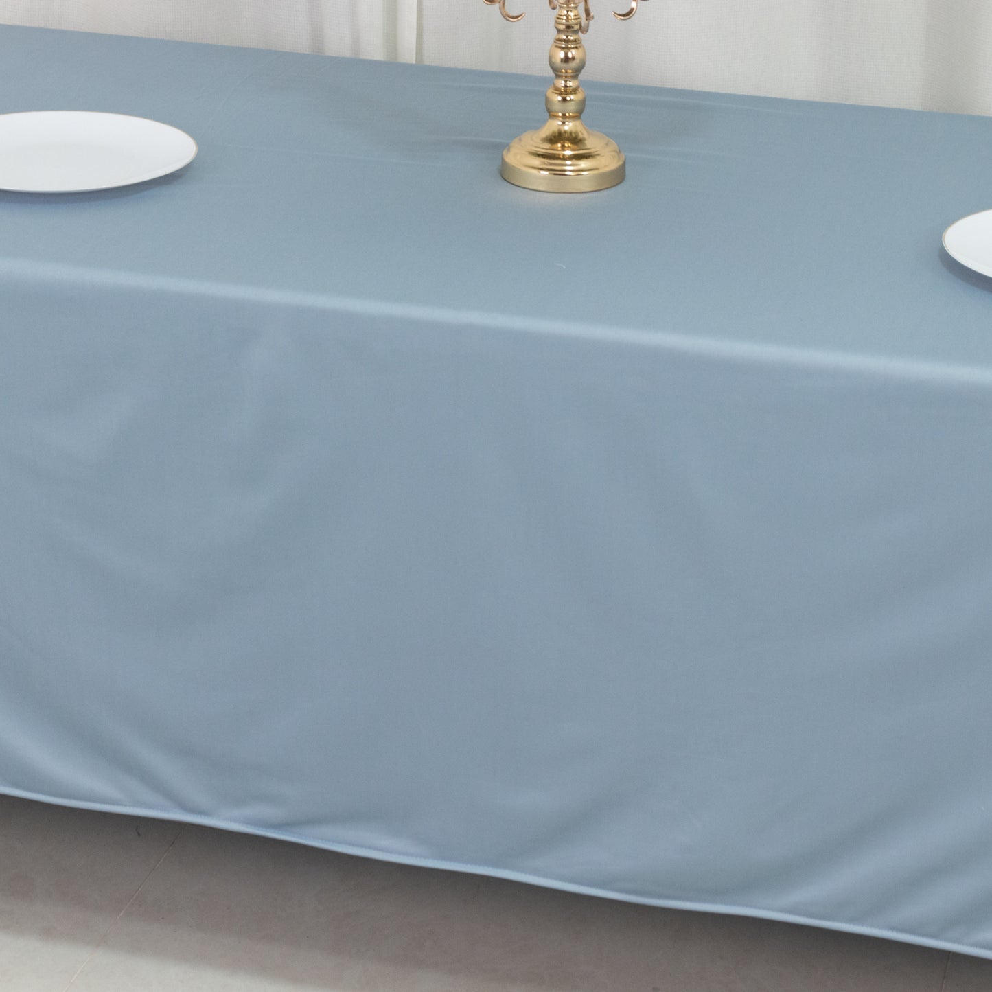 Scuba Rectangular 72"x120" Tablecloth Dusty Blue - Wrinkle Free & Stain Resistant Table Cover