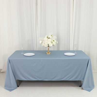 Dusty Blue Wrinkle-Free Rectangle Tablecloth for Seamless Styling
