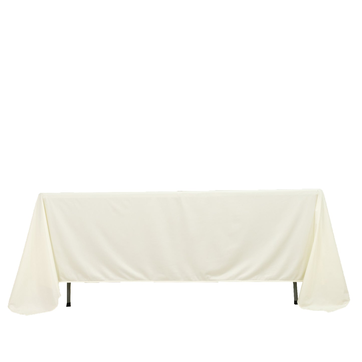 Scuba Rectangular 72"x120" Tablecloth Ivory - Wrinkle Free & Stain Resistant Table Cover