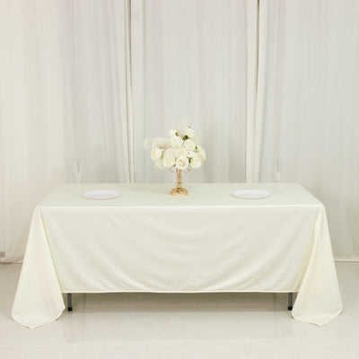Ivory Wrinkle-Free Rectangle Tablecloth for Seamless Styling