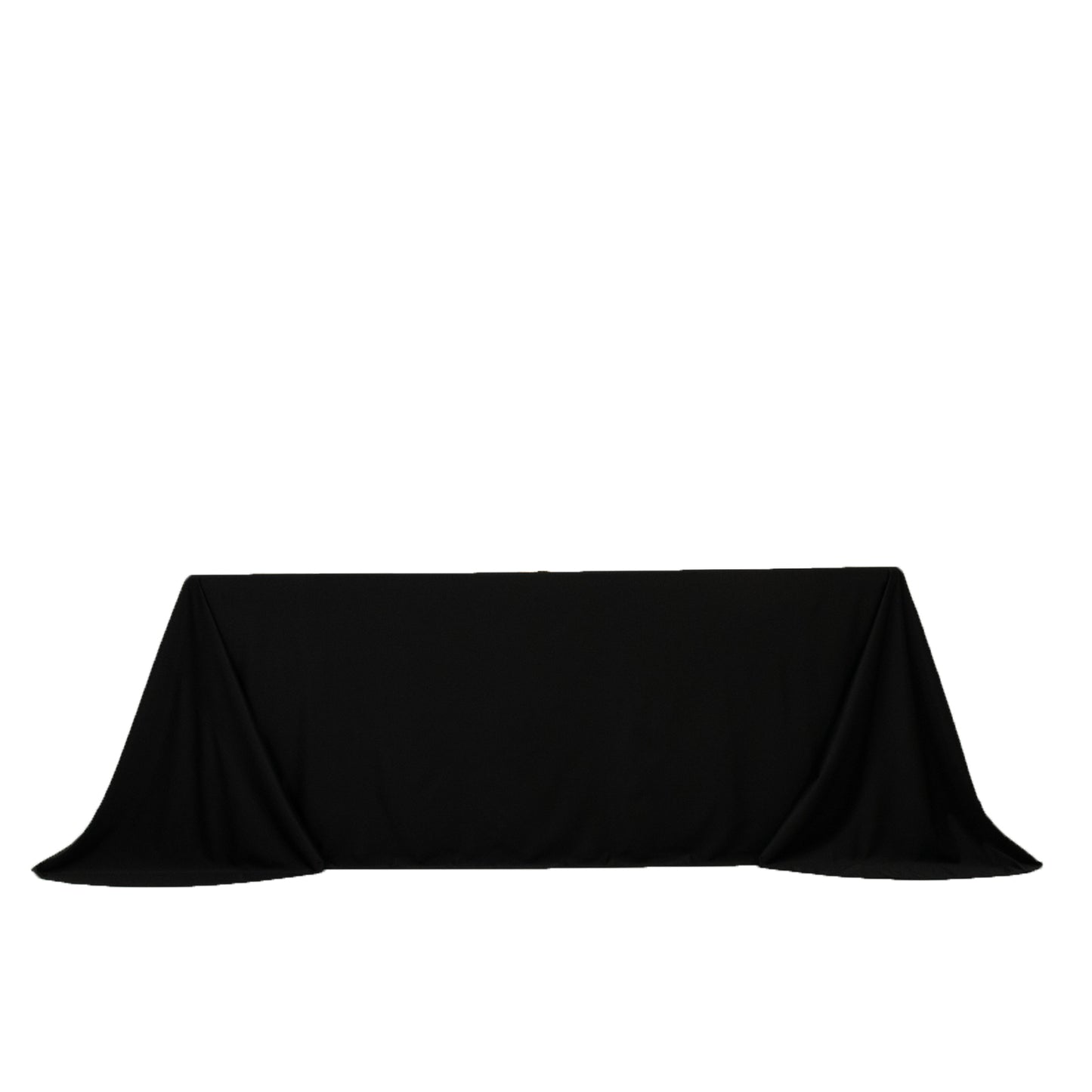 Scuba Rectangular 90"x132" Tablecloth Black with Rounded Corners – Seamless, Wrinkle Free & Stain Resistant Table Cover