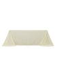 Scuba Rectangular 90"x132" Tablecloth Ivory with Rounded Corners – Seamless, Wrinkle Free & Stain Resistant Table Cover