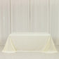 Scuba Rectangular 90"x132" Tablecloth Ivory with Rounded Corners – Seamless, Wrinkle Free & Stain Resistant Table Cover