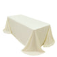 Scuba Rectangular 90"x132" Tablecloth Ivory with Rounded Corners – Seamless, Wrinkle Free & Stain Resistant Table Cover