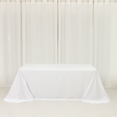 White Scuba Rounded Corner Rectangular Tablecloth 90"x132"