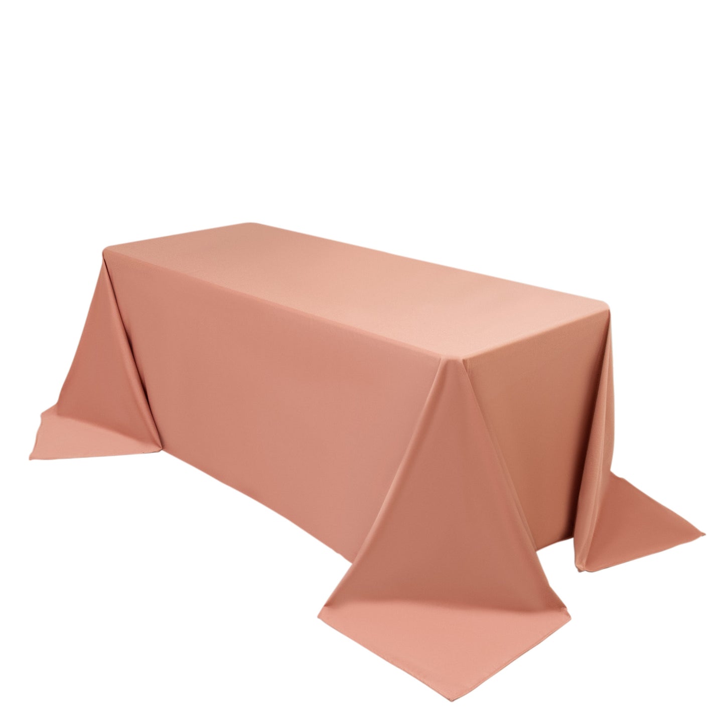 90"x132" Dusty Rose Scuba Wrinkle Free Rectangular Tablecloth, Seamless Scuba Polyester Tablecloth for 6 Foot Table With Floor-Length Drop
