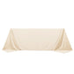 90"x132" Beige Scuba Wrinkle Free Rectangular Tablecloth, Seamless Scuba Polyester Tablecloth