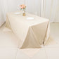 90"x132" Beige Scuba Wrinkle Free Rectangular Tablecloth, Seamless Scuba Polyester Tablecloth