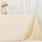 90"x132" Beige Scuba Wrinkle Free Rectangular Tablecloth, Seamless Scuba Polyester Tablecloth