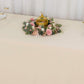 90"x132" Beige Scuba Wrinkle Free Rectangular Tablecloth, Seamless Scuba Polyester Tablecloth