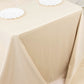 90"x132" Beige Scuba Wrinkle Free Rectangular Tablecloth, Seamless Scuba Polyester Tablecloth