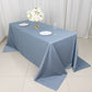 90"x132" Dusty Blue Scuba Wrinkle Free Rectangular Tablecloth, Seamless Scuba Polyester Tablecloth