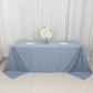90"x132" Dusty Blue Scuba Wrinkle Free Rectangular Tablecloth, Seamless Scuba Polyester Tablecloth