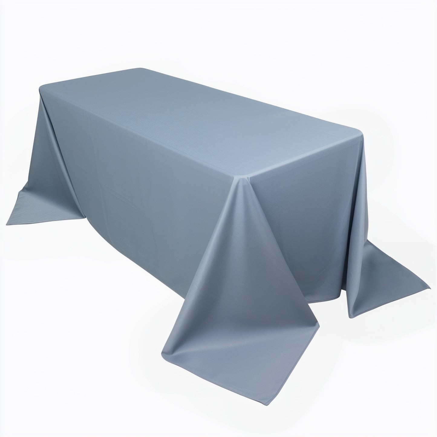 90"x132" Dusty Blue Scuba Wrinkle Free Rectangular Tablecloth, Seamless Scuba Polyester Tablecloth