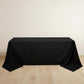 90"x132" Black Scuba Wrinkle Free Rectangular Tablecloth, Seamless Scuba Polyester Tablecloth