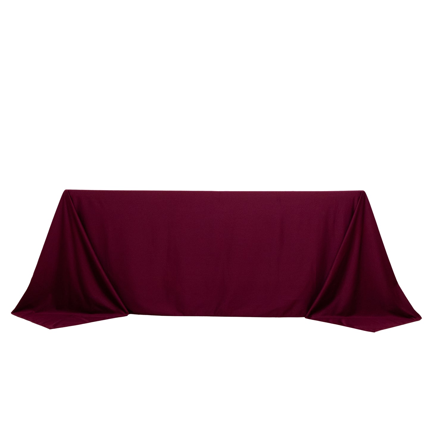 90"x132" Burgundy Premium Scuba Wrinkle Free Rectangular Tablecloth, Seamless Scuba Polyester Tablecloth