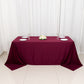90"x132" Burgundy Scuba Wrinkle Free Rectangular Tablecloth, Seamless Scuba Polyester Tablecloth