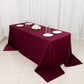 90"x132" Burgundy Scuba Wrinkle Free Rectangular Tablecloth, Seamless Scuba Polyester Tablecloth
