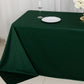 90"x132" Hunter Emerald Green Scuba Wrinkle Free Rectangular Tablecloth, Seamless Scuba Polyester Tablecloth