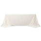 90"x132" Ivory Scuba Wrinkle Free Rectangular Tablecloth, Seamless Scuba Polyester Tablecloth