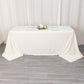 90"x132" Ivory Scuba Wrinkle Free Rectangular Tablecloth, Seamless Scuba Polyester Tablecloth
