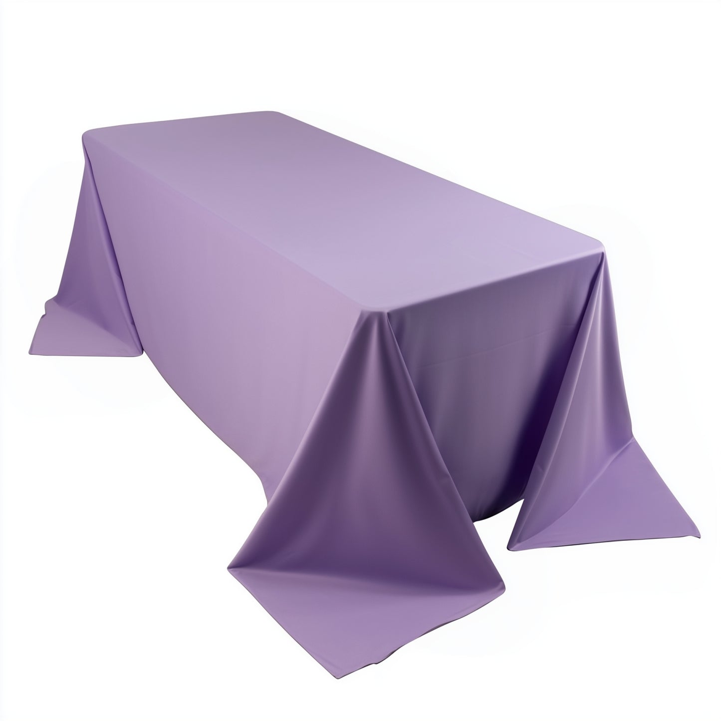 90"x132" Lavender Lilac Scuba Wrinkle Free Rectangular Tablecloth, Seamless Scuba Polyester Tablecloth for 6 Foot Table With Floor-Length Drop