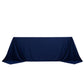 90"x132" Navy Blue Scuba Wrinkle Free Rectangular Tablecloth, Seamless Scuba Polyester Tablecloth