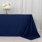 90"x132" Navy Blue Scuba Wrinkle Free Rectangular Tablecloth, Seamless Scuba Polyester Tablecloth