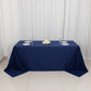 90"x132" Navy Blue Scuba Wrinkle Free Rectangular Tablecloth, Seamless Scuba Polyester Tablecloth