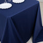 90"x132" Navy Blue Scuba Wrinkle Free Rectangular Tablecloth, Seamless Scuba Polyester Tablecloth