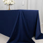 90"x132" Navy Blue Scuba Wrinkle Free Rectangular Tablecloth, Seamless Scuba Polyester Tablecloth