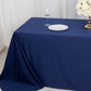 90"x132" Navy Blue Scuba Wrinkle Free Rectangular Tablecloth, Seamless Scuba Polyester Tablecloth