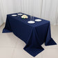 90"x132" Navy Blue Scuba Wrinkle Free Rectangular Tablecloth, Seamless Scuba Polyester Tablecloth