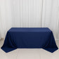 90"x132" Navy Blue Scuba Wrinkle Free Rectangular Tablecloth, Seamless Scuba Polyester Tablecloth