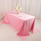 90"x132" Pink Scuba Wrinkle Free Rectangular Tablecloth, Seamless Scuba Polyester Tablecloth for 6 Foot Table With Floor-Length Drop