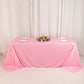 90"x132" Pink Scuba Wrinkle Free Rectangular Tablecloth, Seamless Scuba Polyester Tablecloth for 6 Foot Table With Floor-Length Drop